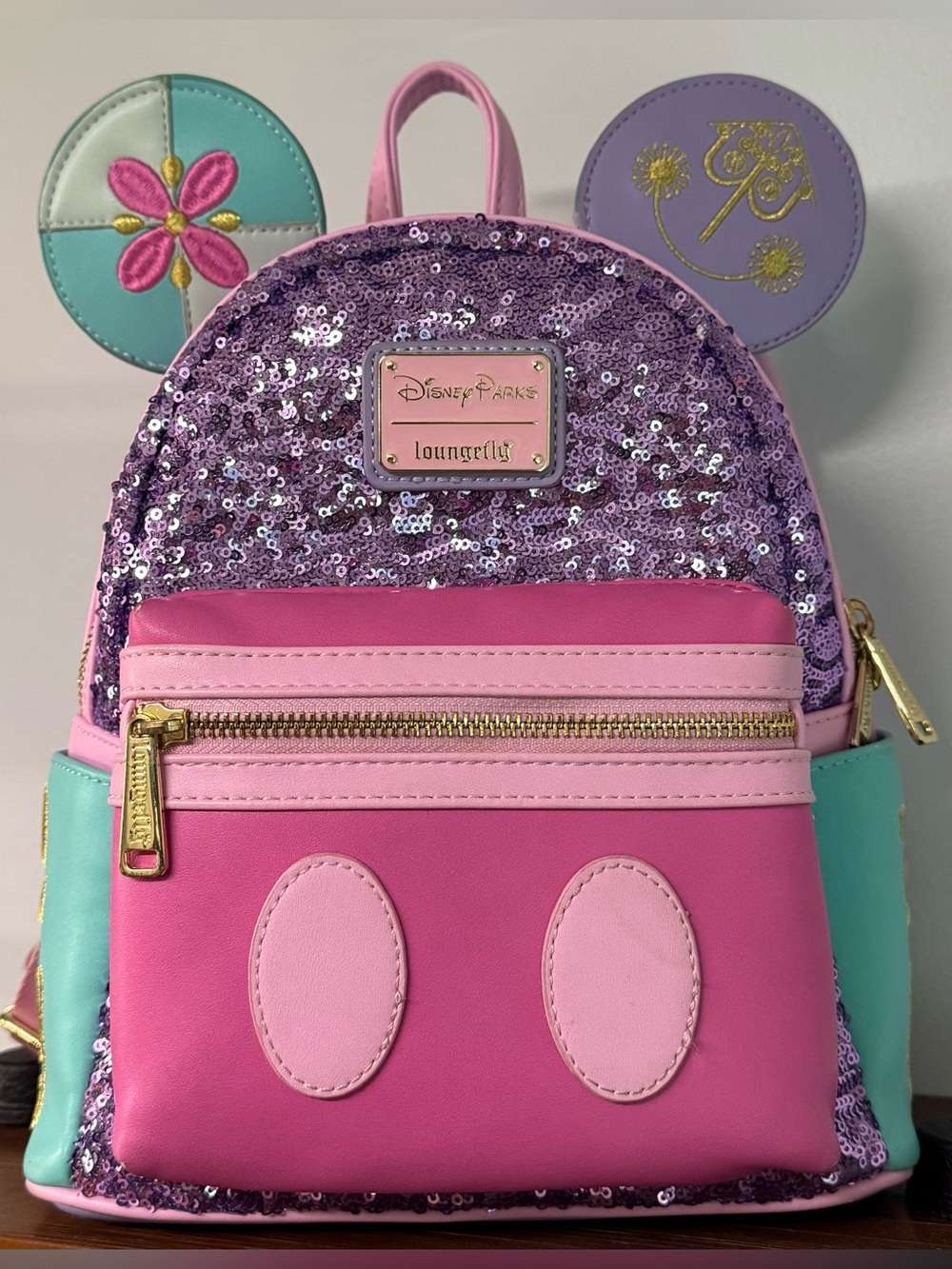 MMMA Mickey Mouse Main Attraction It’s a Small World Loungefly Mini Backpack